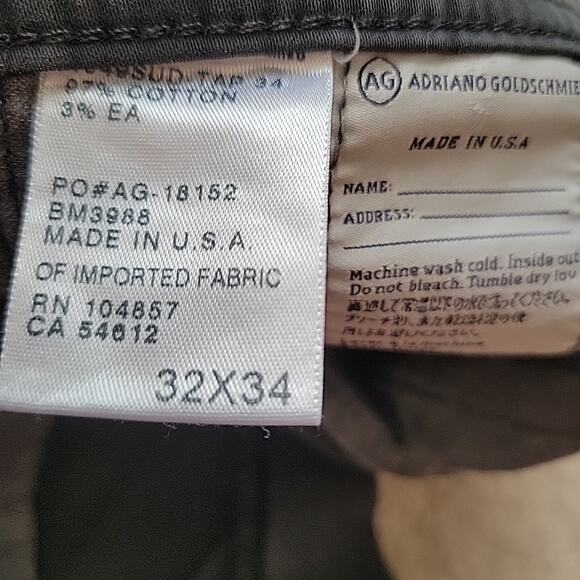 Men's AG Jeans Adriano Goldschmied Protege Gray Straight Leg 32x34 Made in USA - Picture 8 of 9